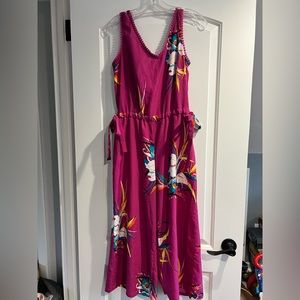 Jasmine & Juliana - Pink Floral Wide leg sleeveless jumpsuit